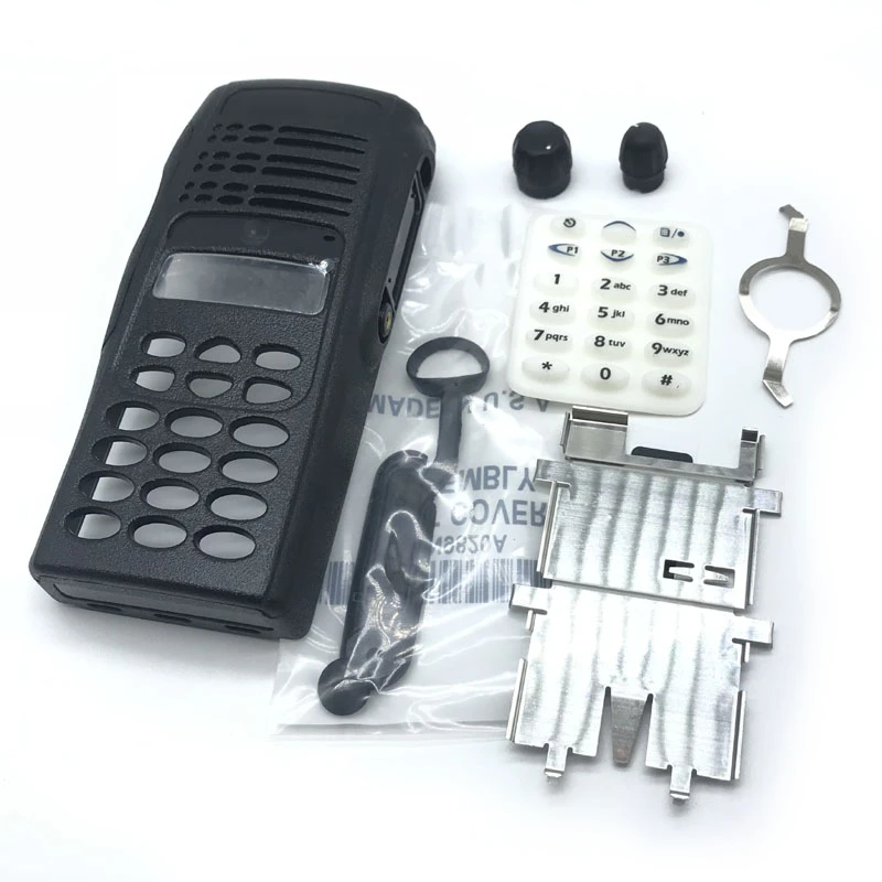 Set Front Cover Case Housing Shell with Knobs Keypad Kits for Motorola GP338 GP380 PTX760 MTX960 MTX760 Radio Walkie Talkie