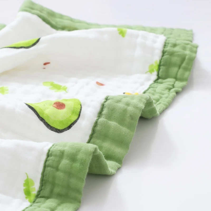 1pc 110x110cm 6-Layer High-Density Gauze Wide Edge Towel 100% Cotton Breathable and Lightweight Summer Cover for Children