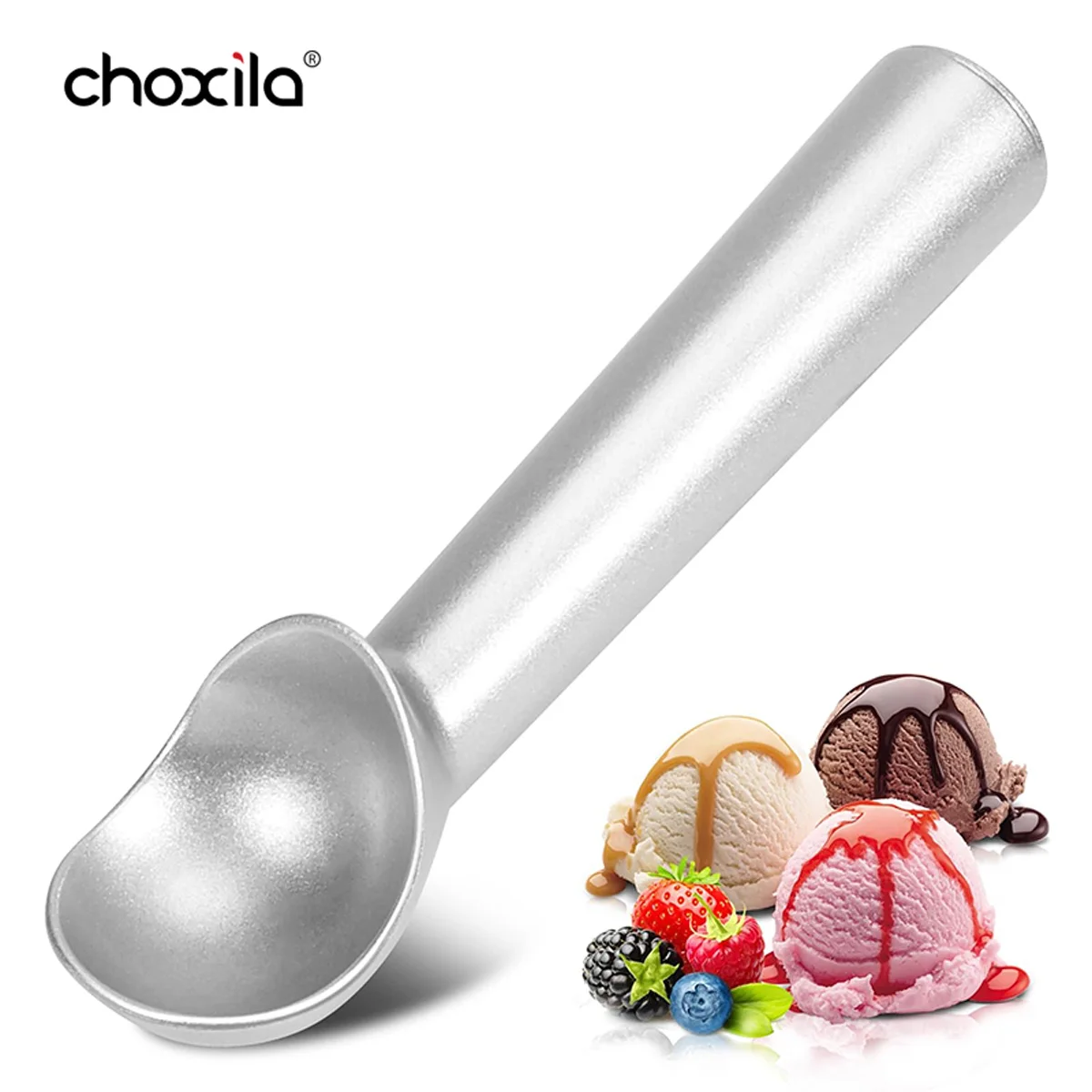 Ice Cream Scoop 1pc Self-Warming Ice Cream Scoop Effortless Ice Cream & Fruit Serving Tool Durable Aluminium Alloy Construction 1.5/2/2.5/3oz