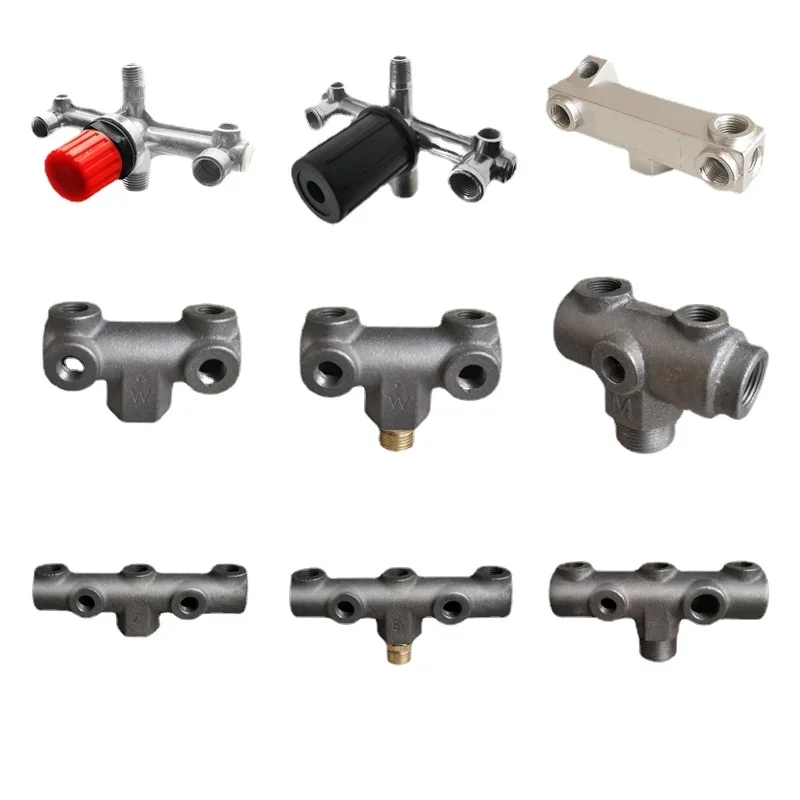 Mudo Óleo-livre Acessórios da Bomba de ar Compressor de ar Interruptor de Montagem de Cinco Vias Feixe de Seis Vias Ferro Tomada de ar Bama Suporte
