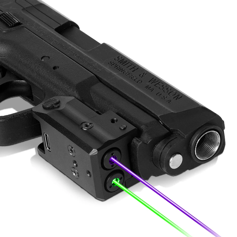 TacticalGreenPurpleLaserSightWithUSBRechargeableForHunting