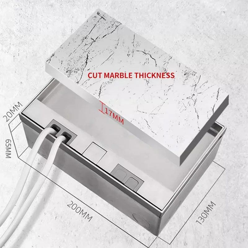 Ground Embedded Marble Waterproof US UK EU Usb Socket Hidden Stainless Steel Pure Flat And Thinly Inserts Invisible Socket