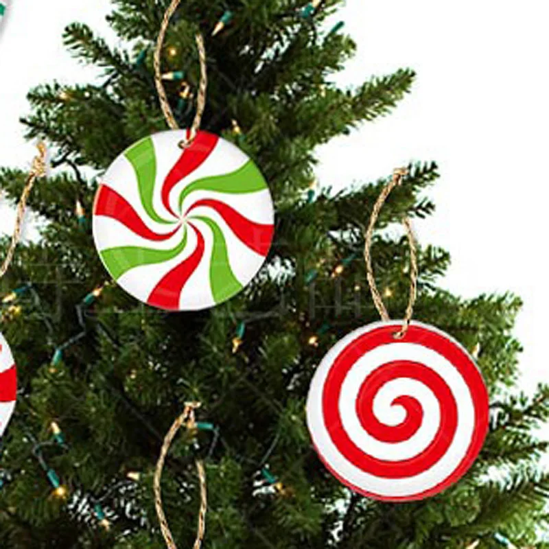 (16 Pcs/pack) 9cm Candy Paper Pendant Christmas Sticker Decorative Graffiti Sticker New Year Decorative Sticker Sweet DIY