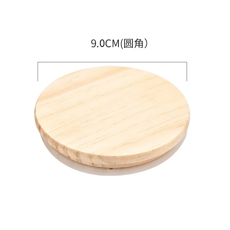 Pine Lid Sealed Silicone Cup Lid with Rounded Corners Pine Wooden Cup Kitchen Fresh-keeping Lids