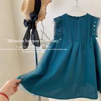 Robe d'été princesse pour filles, sans manches, en dentelle et maille, pour enfants de 2 à 8 ans, vêtements cadeau d'anniversaire, nouvelle collection 3