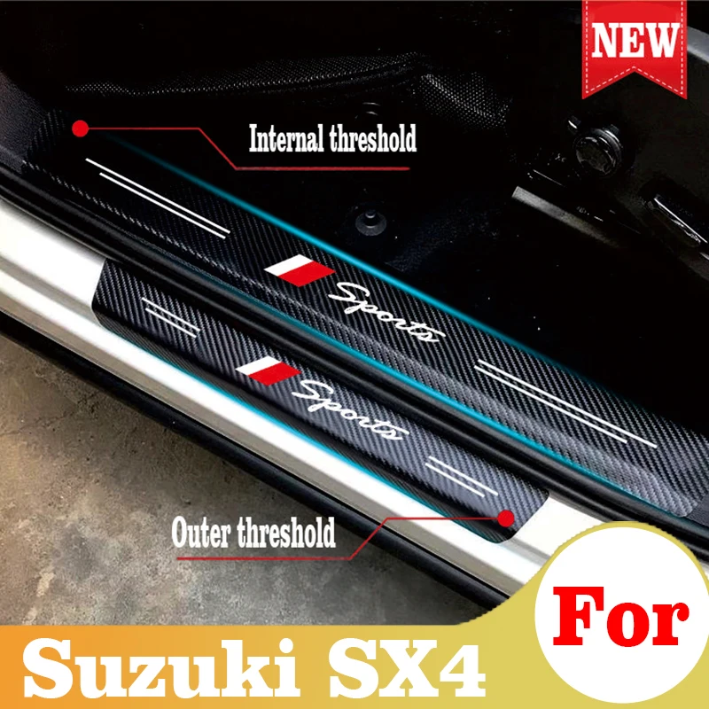

For Suzuki SX4 Car Vinyl Stickers Trunk Door Sill Protector Auto Threshold Scuff Plate Pedal Decals Trim Styling Car Accessories