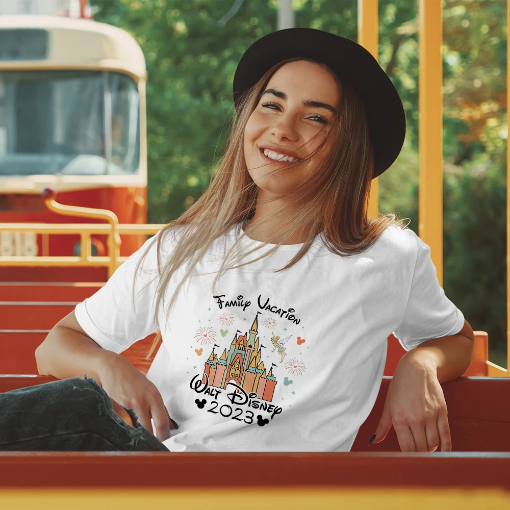 

Disney Family Vacation Clothes 2023 Fashion Disneyland Aesthetic Harajuku Women T-shirt Short Sleeve Summer Shirt Free Shipping