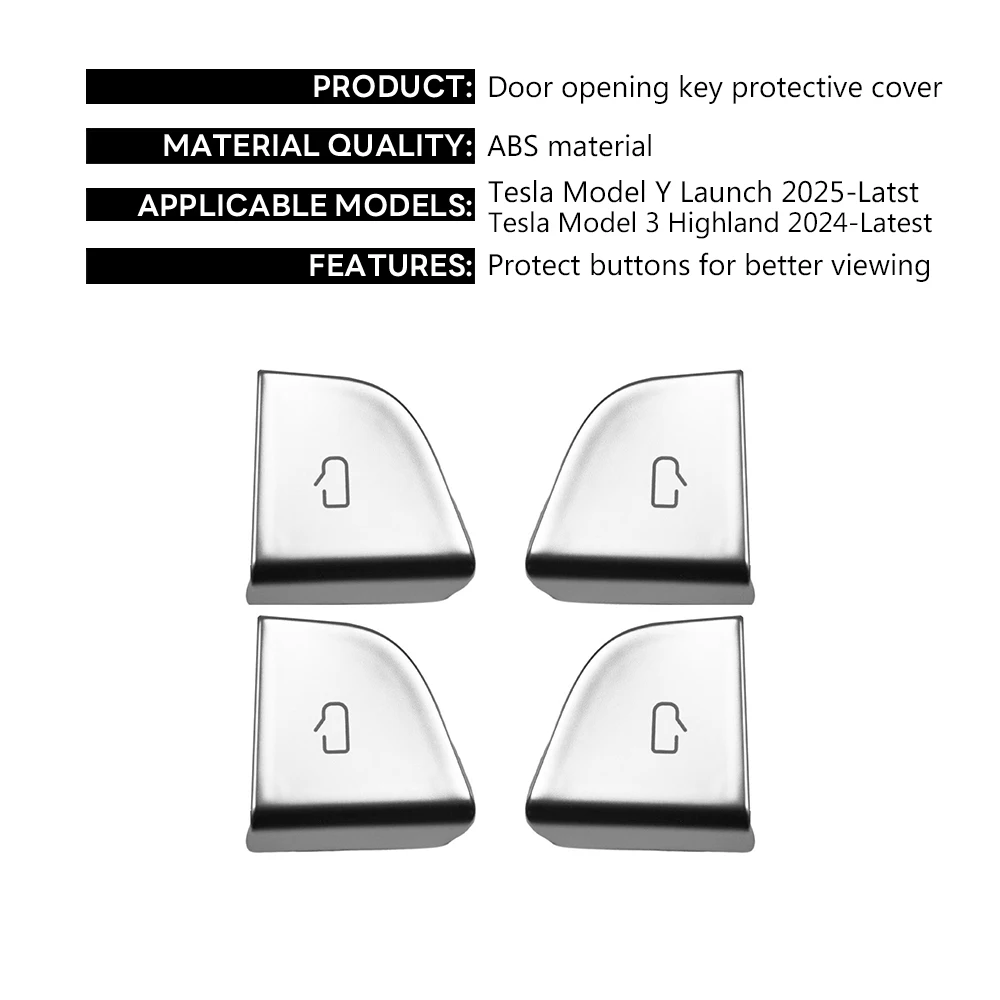 Für Tesla New Model Y Launch Juniper 2025 und New Model 3 Highland 2024 Türverriegelungsschalter Offener Knopfabdeckungsschutz – Detail 5