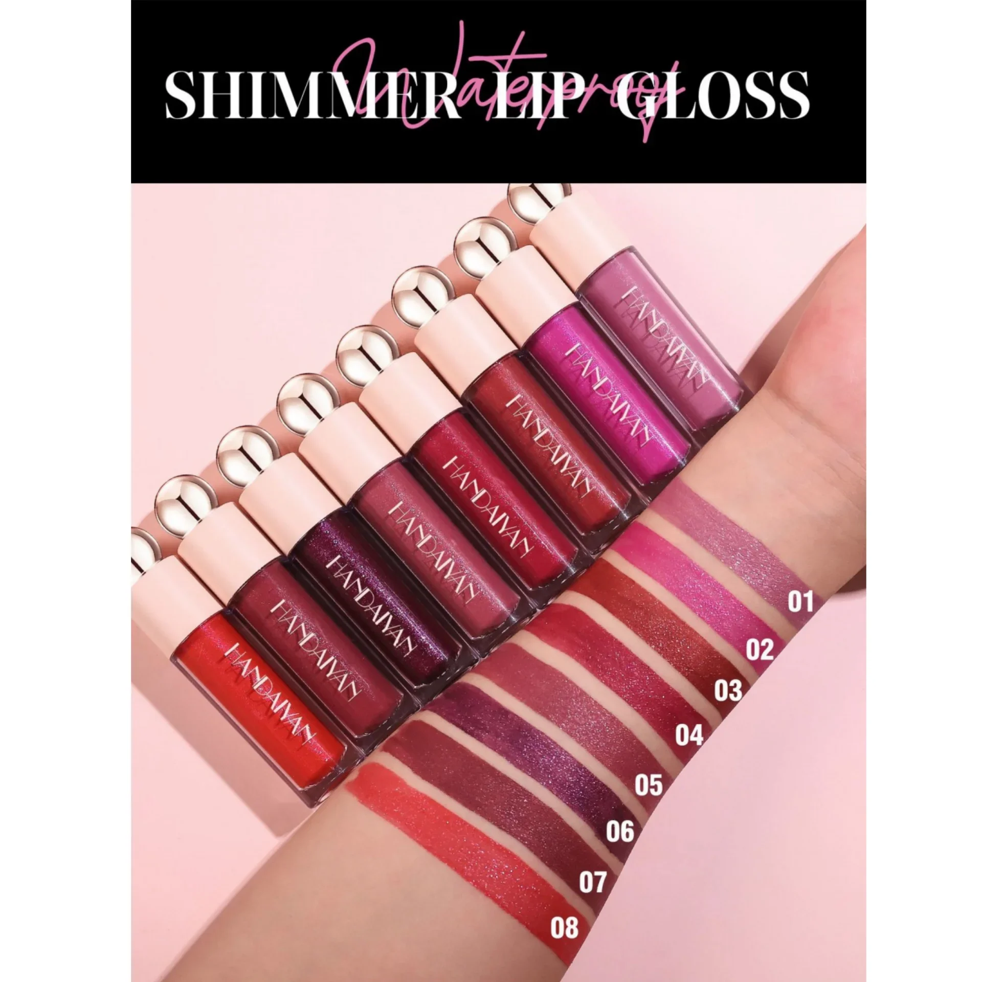 Diamond Liquid Lipstick Moisturize Lip Glaze Lasting Purple Sparkling Waterproof Lip Gloss Matte Glitter Lip Tint Korean Makeup