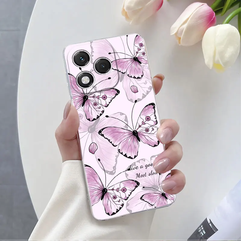 Luxury Fashion Clear Marble Flower Phone Case - Transparent Soft Silicone Protective Cover