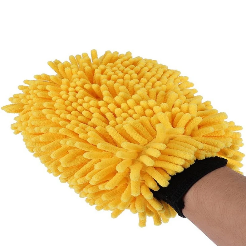 Large Microfiber Car Wash Mitt Waterproof Chenille Gloves Thick Car Cleaning Mitt Wax Detailing Auto Care Double-faced Glove