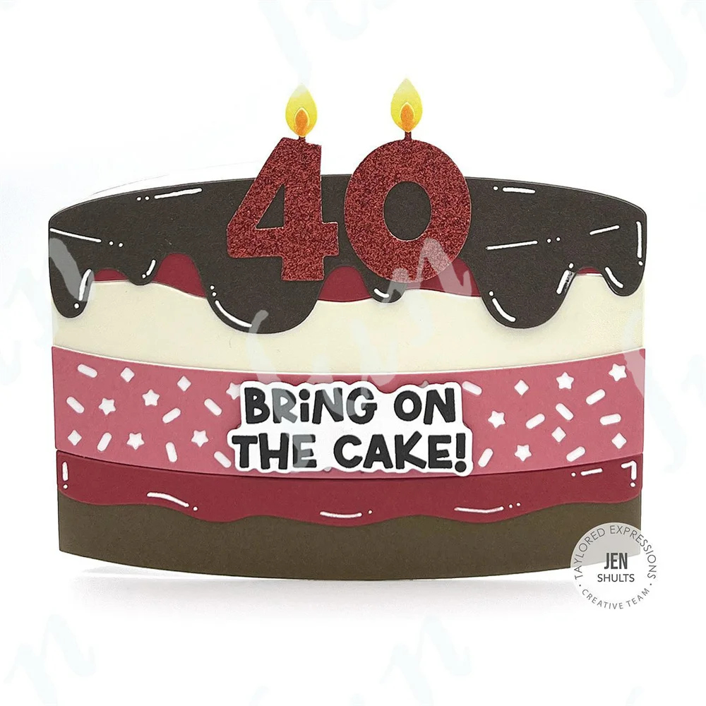 금속 다이 2024 양초 다이 세트, 환상적인 생일 감성 스탬프 및 레이어드 스텐실 세트, DIY 스크랩북 만들기, 신제품