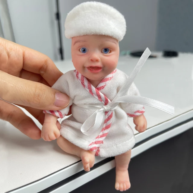 Mini muñeca Reborn De silicona sólida, 15cm - AliExpress