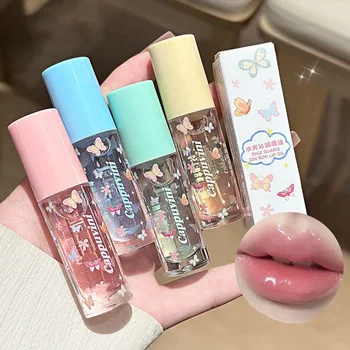 Translucent Crystal Shiny Lip Gloss Oil Moisturizing Lip Oil Relieve Dryness Exfoliating Plumping Gloss Lip Oil Lipstick Topcoat 1