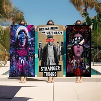 Stranger Things Microfiber Blanket Quick Drying Beach Towels Oversized Printing Super Absorbent Pool Towel Blanket 1