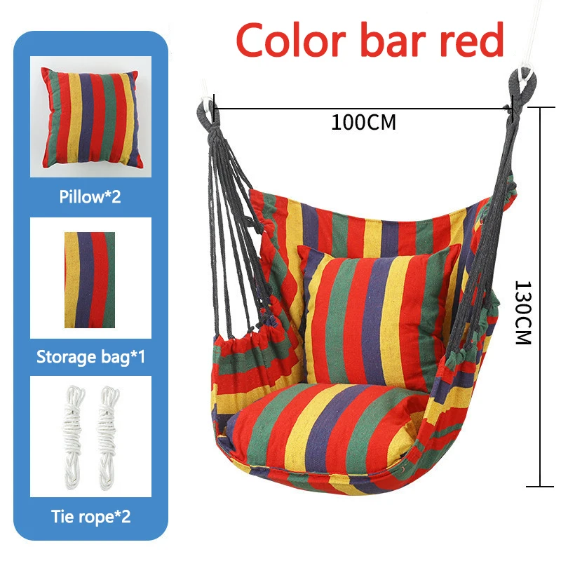 Outdoor Hammock Portable Garden Hammock Home Travel Camping Swing Canvas With Pillow Indoor Hanging Chair for Adult Children 