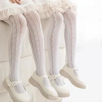 Collants d'été en pur coton pour filles, maille respirante, Beige, blanc, noir, princesse, Leggings Lolita pour enfants de 2 à 12 ans, nouvelle collection 2025 1