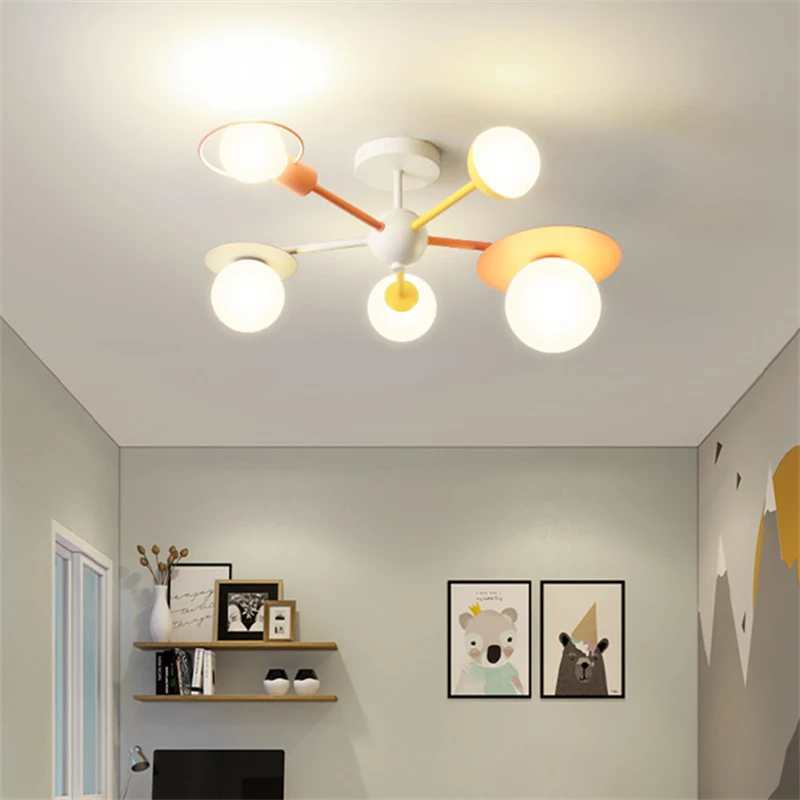 

Детская художественная люстра со светодиодной подсветкой для магазина одежды, гостиной, спальни для девочек и мальчиков, оригинальная необычная Подвесная лампа с планетами Ins