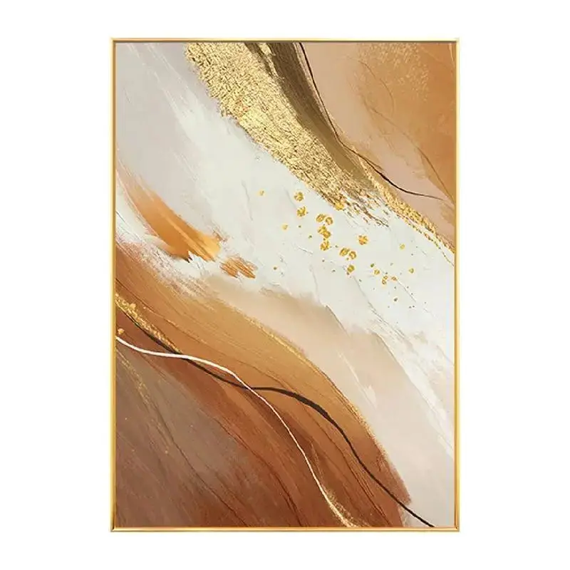

Abstract Canvas Abstract Canvas Hand-painted Oil Painting Abstract Orange Gold Foil Porch Decorative Painting Modern Luxury