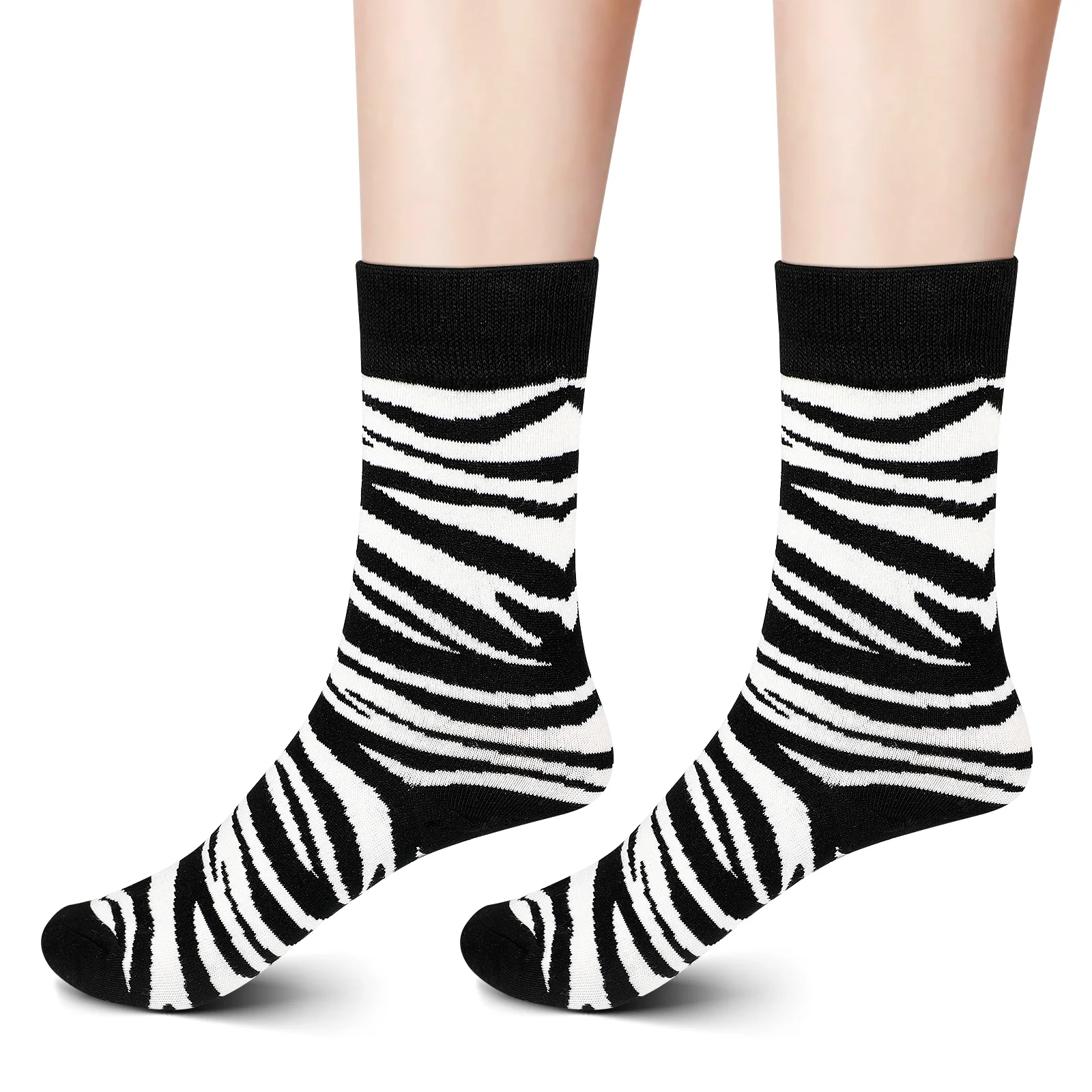 

1 Pair Unisex Zebra Socks Funny Socks Novelty Dress Crew Socks