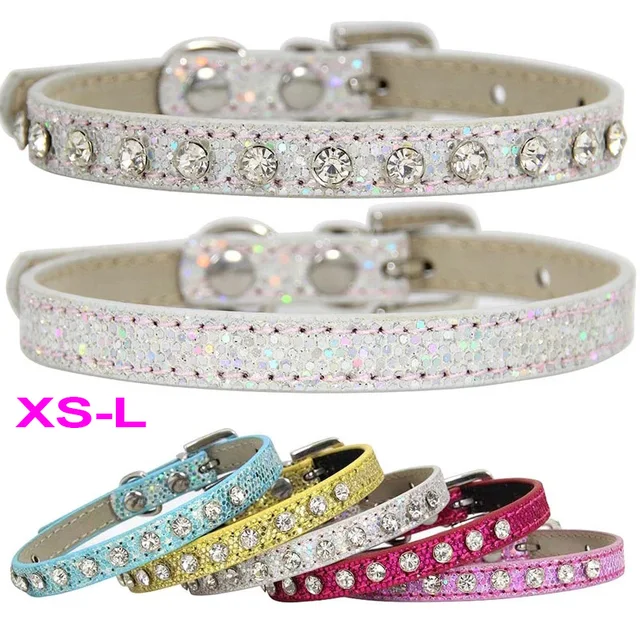 Collier de chat Super brillant diamant strass collier de chat pour chiot b b chien sangle