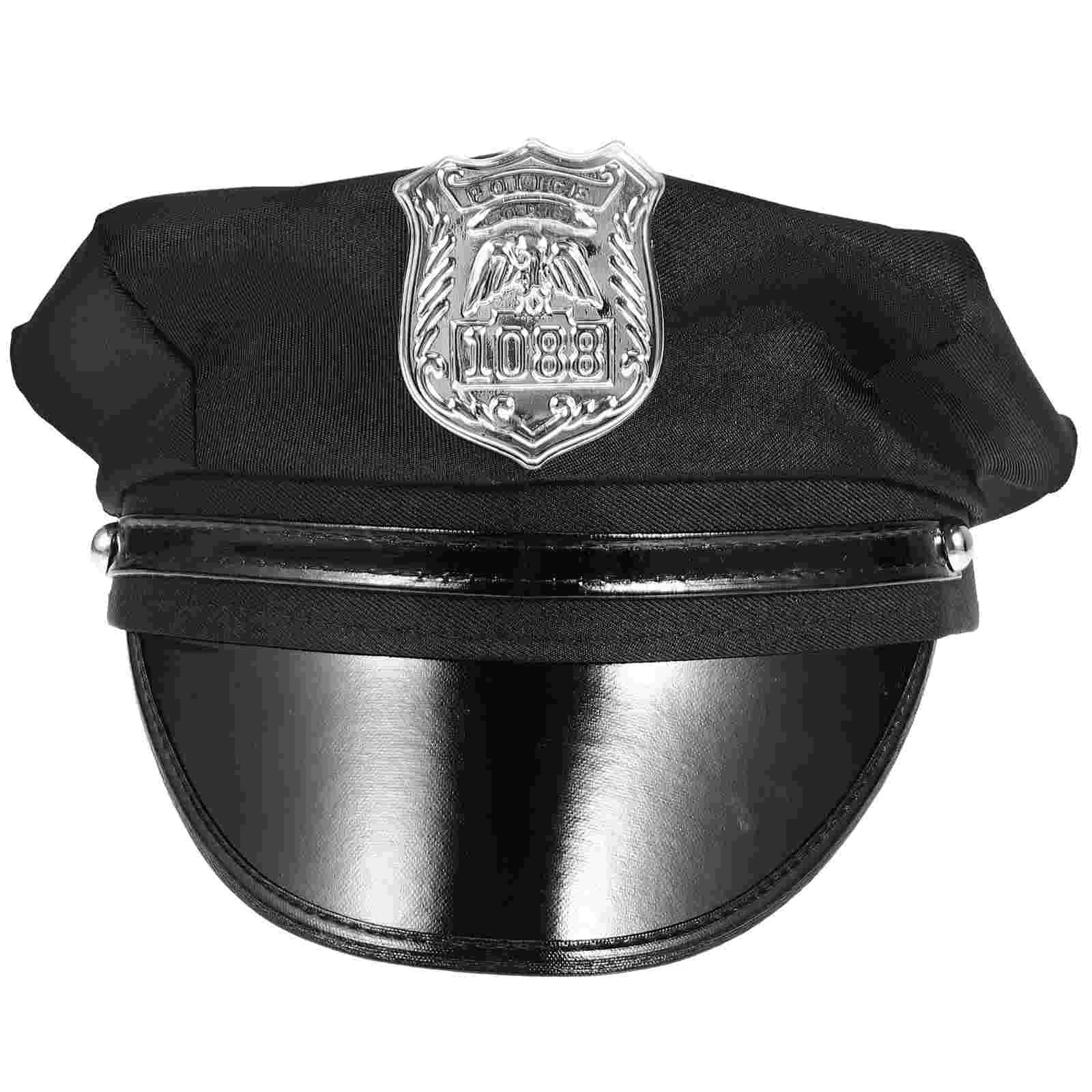 

Halloween Party Police Cosplay Hat Props Man Womens Hat Police Officer Costume Accessories Pu Stage Performance Hats Halloween