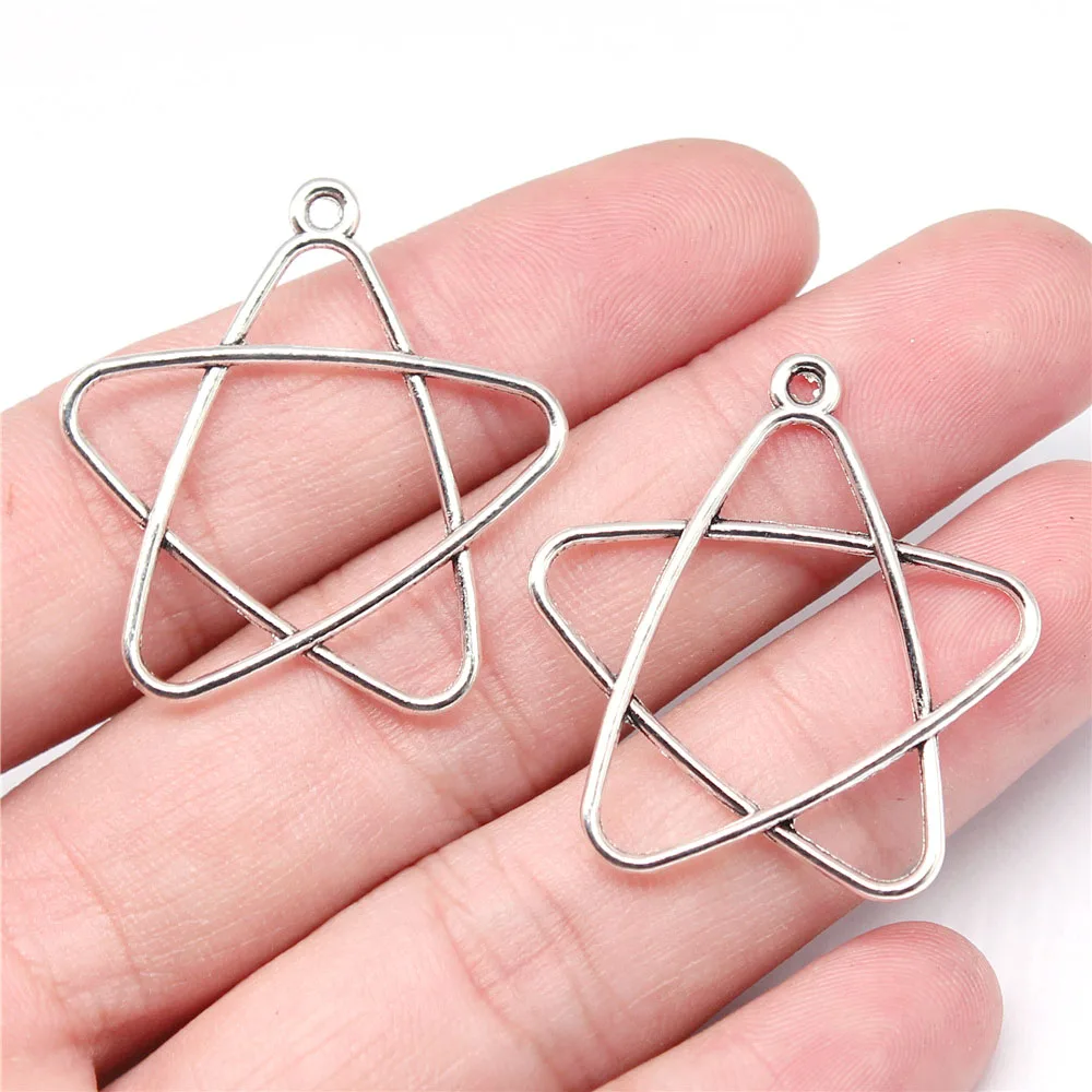 

20Pcs 34x30mm Antique Silver Color Hollow Out Pentagram Charms Pendant Jewelry Making DIY Jewelry Accessories for Jewelry