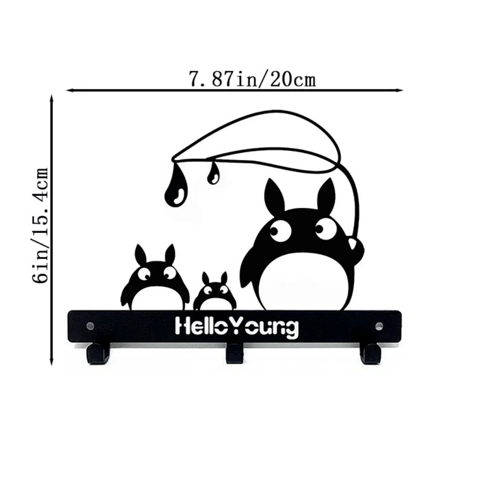 1pc Cute Totoro baby keychain wall-mounted coat rack keychain key hanger towel rack One Piece Cute Totoro Baby 2