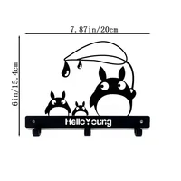 1pc Cute Totoro baby keychain wall-mounted coat rack keychain key hanger towel rack One Piece Cute Totoro Baby 2