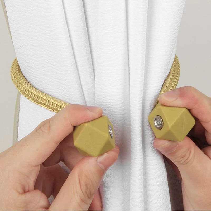2 Stück Vorhang-Raffhalter mit starkem Magnet, dickes Seil-Design, Schlafzimmer, Wohnzimmer, Küche, langlebiges Kunststoff-Heimdekor-Zubehör – Detail 7