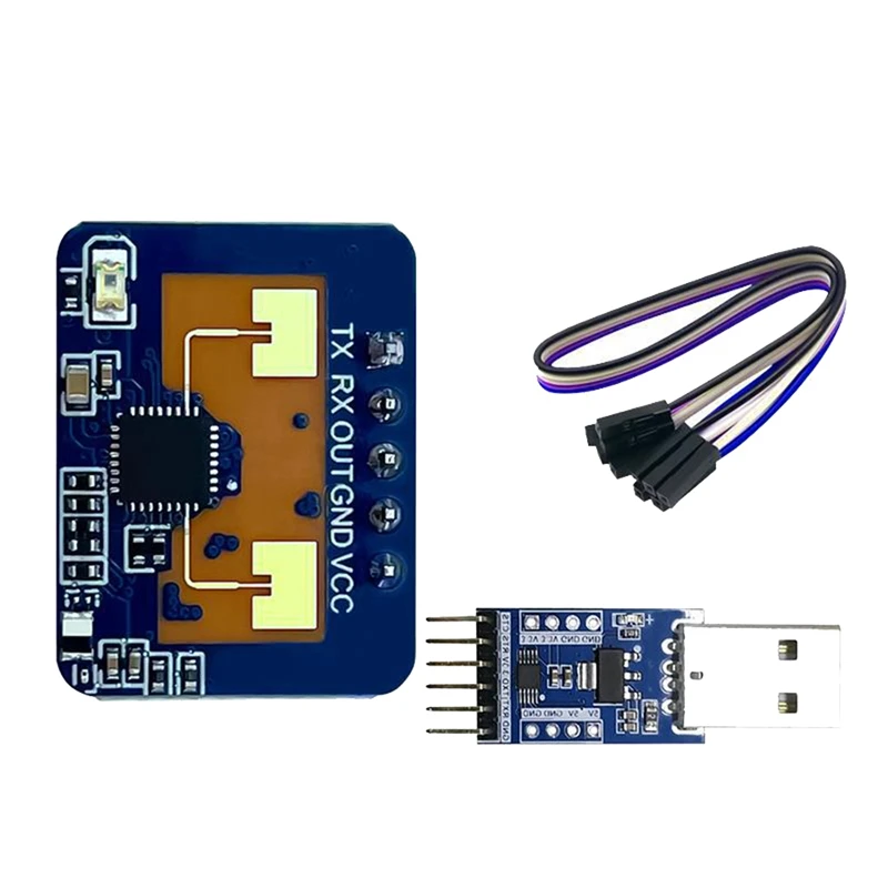 

LD2410C 24G радар Датчик присутствия человека + адаптер CH340 FMCW радар миллиметр волна детектор движения модуль DC5V прочный