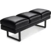 Waiting Room Chairs Faux Leather Office Guest Chair, 59.6 Inches Conference Room Chairs 3 Seats Upholstered Reception Bench, Lob 1