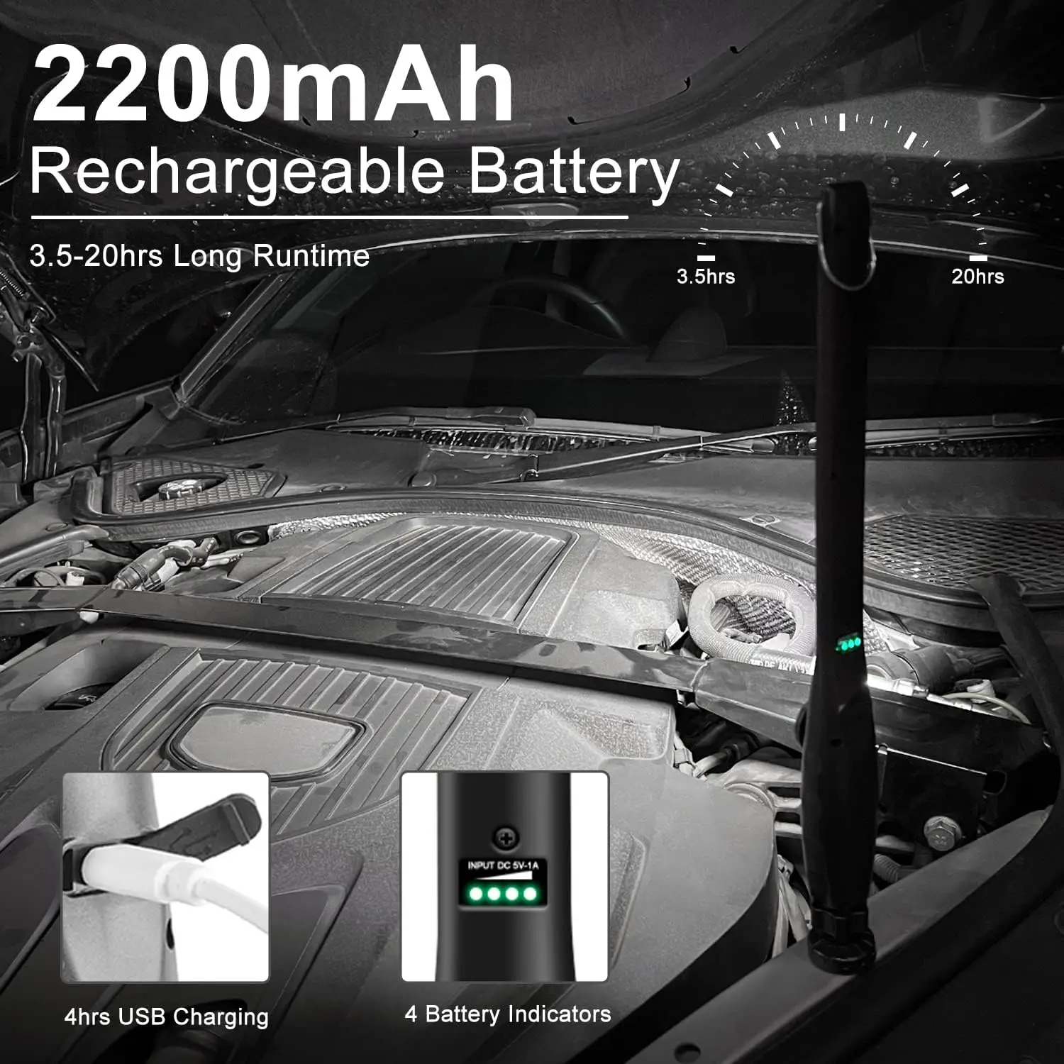 COB Portable LED Work Lights Cordless Magnetic LED Work Lamp Inspection Lights 1-6PCS for Car Repair Home Garage Emergency