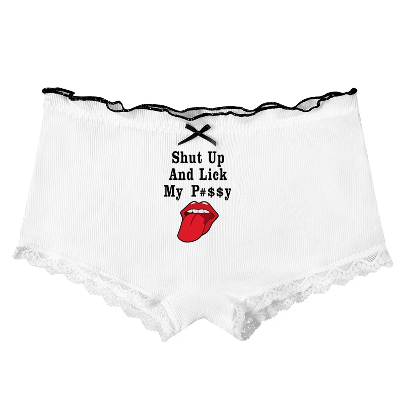 Lovely Home Panties Funny Lips Sexy Hot Panties Bow Underwear for