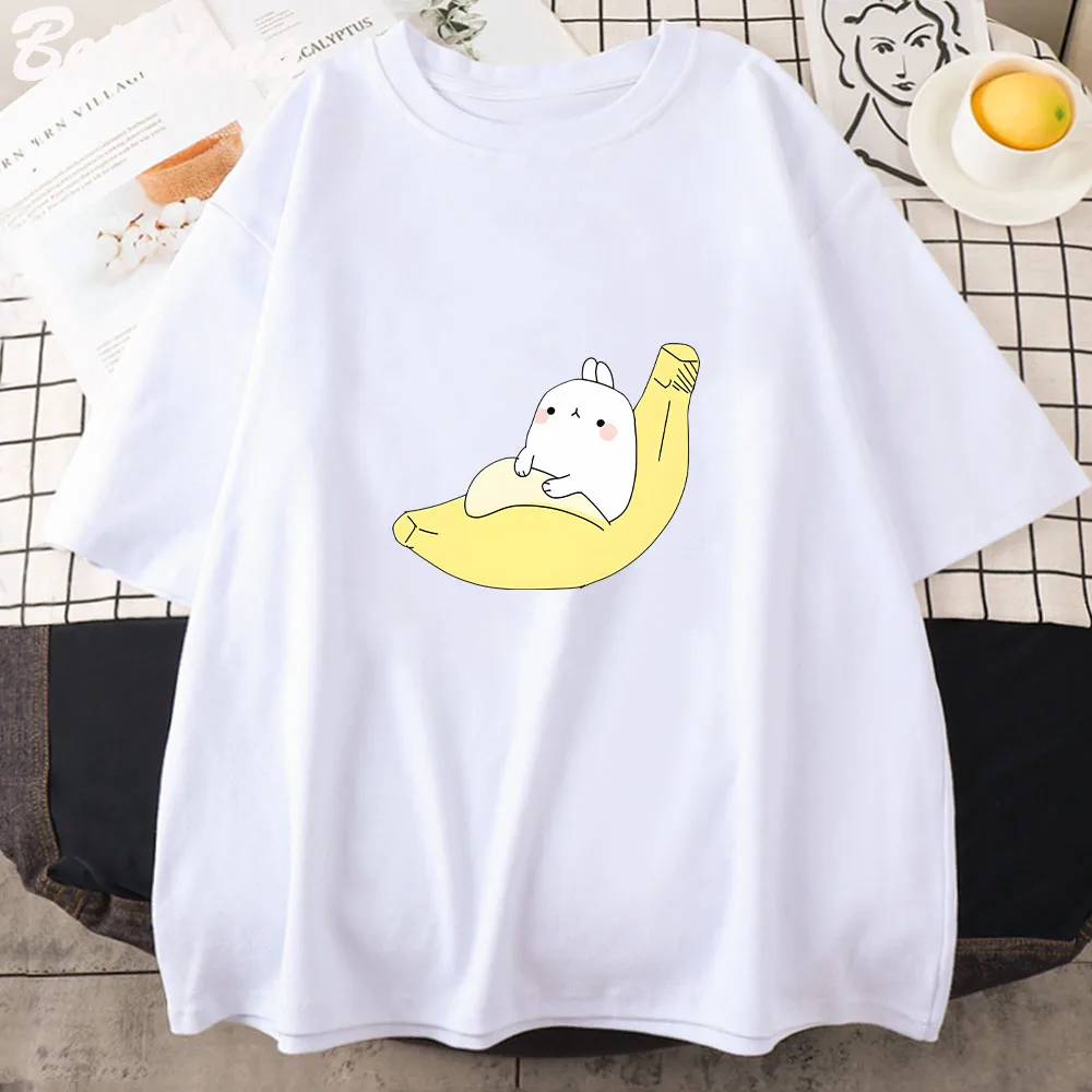 

Kawaii Cute Banana Animals T Shirt for Woman Summer Funny Graphic T-Shirt 100%Cotton Fashion Harajuku Shirts Unisex Vintage Tops
