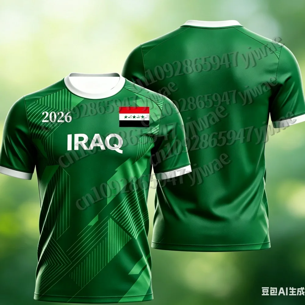 iraq style 2026 special fan jersey, green flag print soccer shirt, lightweight breathable sports top for men, fans soccer jersey Iraq Style 2026 Special Fan Jersey, Green Flag Print Soccer Shirt, Lightweight Breathable Sports Top for Men, Fans soccer Jersey 4