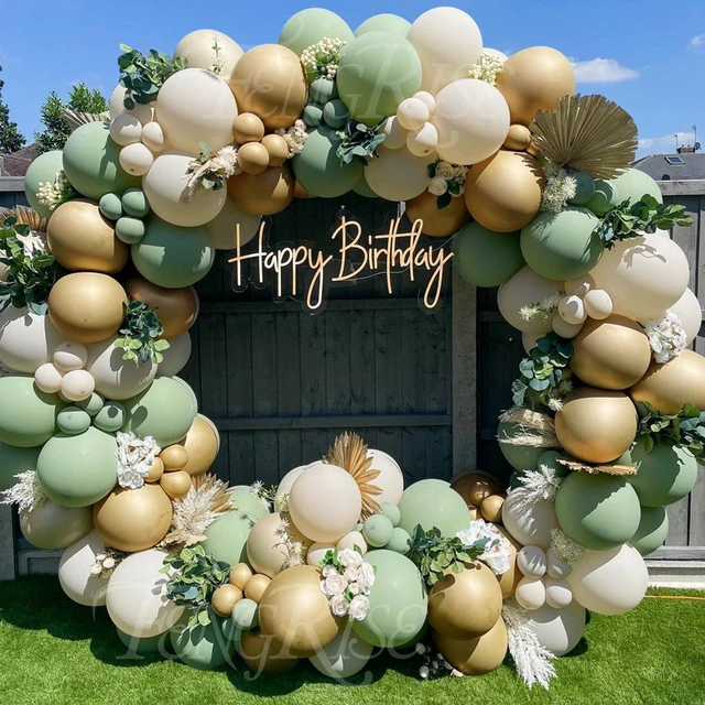 Kit d'arche de guirxiété de ballons vert avocat, ballon en latex avec  confettis, décoration de fête d'anniversaire, mariage, fête préChristophe,  enfants - AliExpress