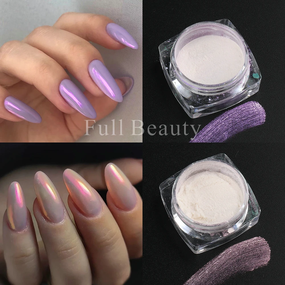 1box Pearl Chrome Nail Powder White Glitter Pink Aurora Pigment Mother Of  Pearl Nail Art Shimmer Rubbing Dust Manicure Gly459 - Nail Glitter -  AliExpress