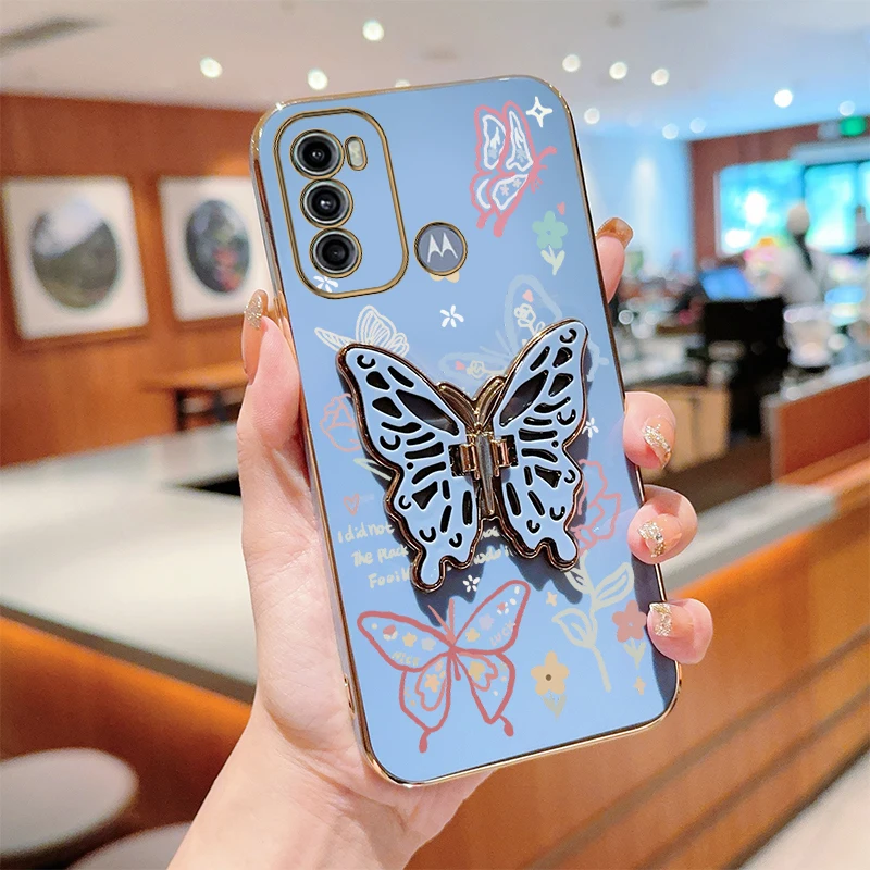 Rose Butterfly Plating Holder Phone Case