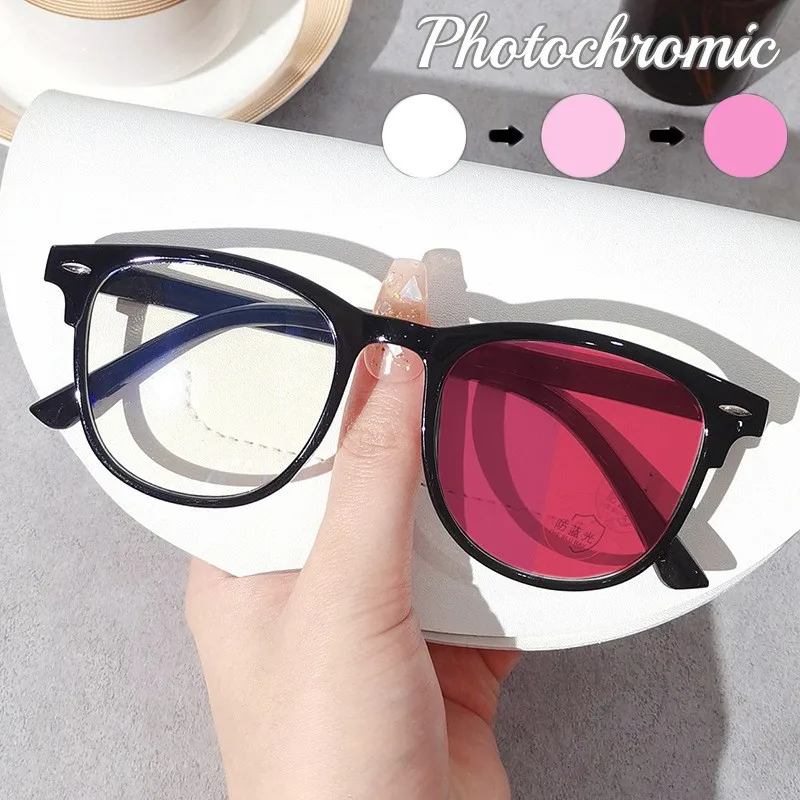 

Trendy Outdoor Photochromic Glasses Women Men Retro Vintage Short Sighted Finished Myopia Eyeglasses Unisex UV Shades Eyewear