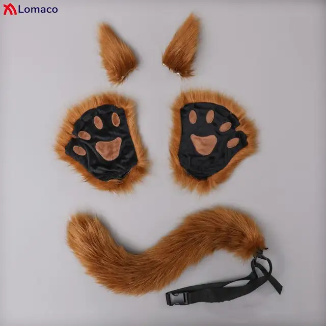 Kit De Queue De Renard Et Oreilles De Loup Avec Serre-tête, Queue De Renard, Cosplay, Accessoire De Fête D'Halloween