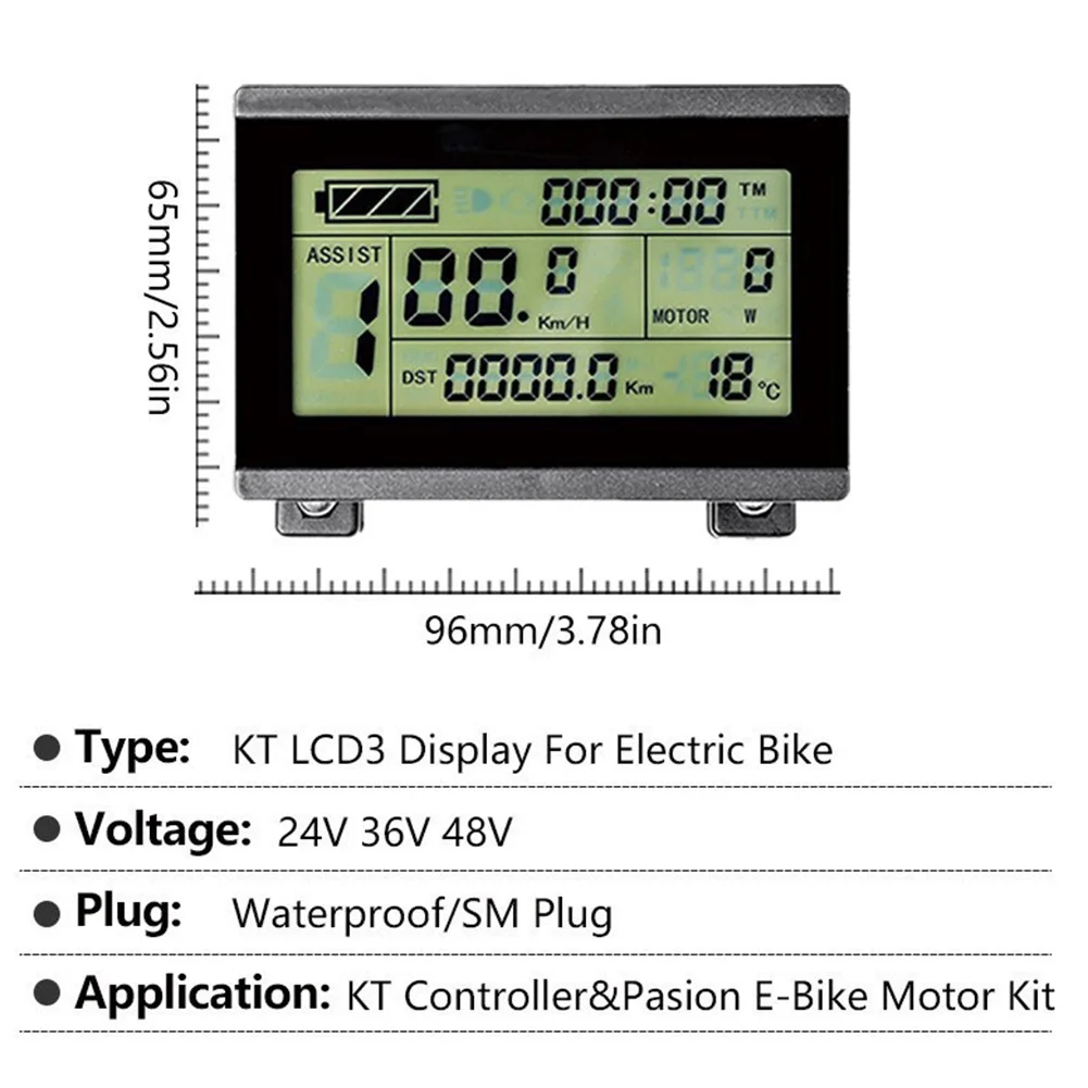 

E-bike Display KT-LCD 3 Display E-Bike Electric Bicycle Parts Electric Bike For-Bafang KT-LCD 3 Display