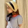 Cute Vintage Children Baby Girls Straw Plaited Hat Lace Up Beach Holiday Outdoor Summer Sun Block Hat Cap for Kids Sun Hats 1