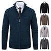 2023 Knitwear Spring and Autumn Men's Stand-up Collar Thick Warm Cardigan Sweater Winter Loose Casual Coat 6