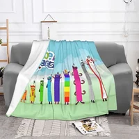 N-Numberblocks-s Anime Blankets Math Numbers Cartoon Plush Vintage Warm Throw Blankets for Home Restaurant Decoration 2