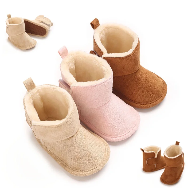 Nouvelles bottes de bébé pour l'hiver chaleur 0-18M nouveau-né bébé Velcro semelle souple anti-dérapant avant chaussures bébé chaussures bottes de neige chaudes