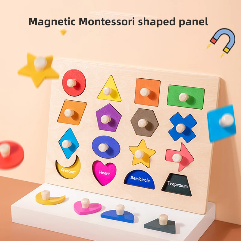 Montessori Wooden Peg Puzzle Wood Easter Toy Montessori Early Learning Aids / Early Learning