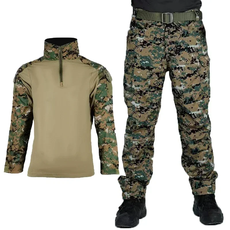 

Camouflage Tactical Suit Uniform Set Men Breathable Hunting Clothing Set Work Wear Men Heavy Duty