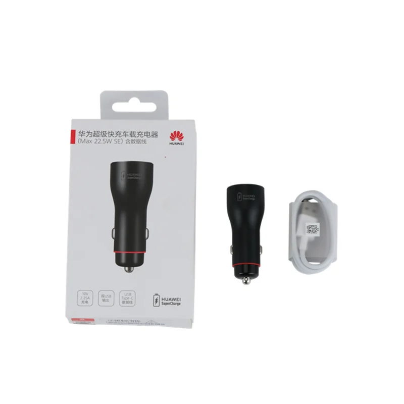 HUAWEI SuperCharge Car Charger 22.5W Max SE Dual USB Fast Charge with Type-c Cable for Huawei/Samsung/iPhone/Xiaomi car charger adapter