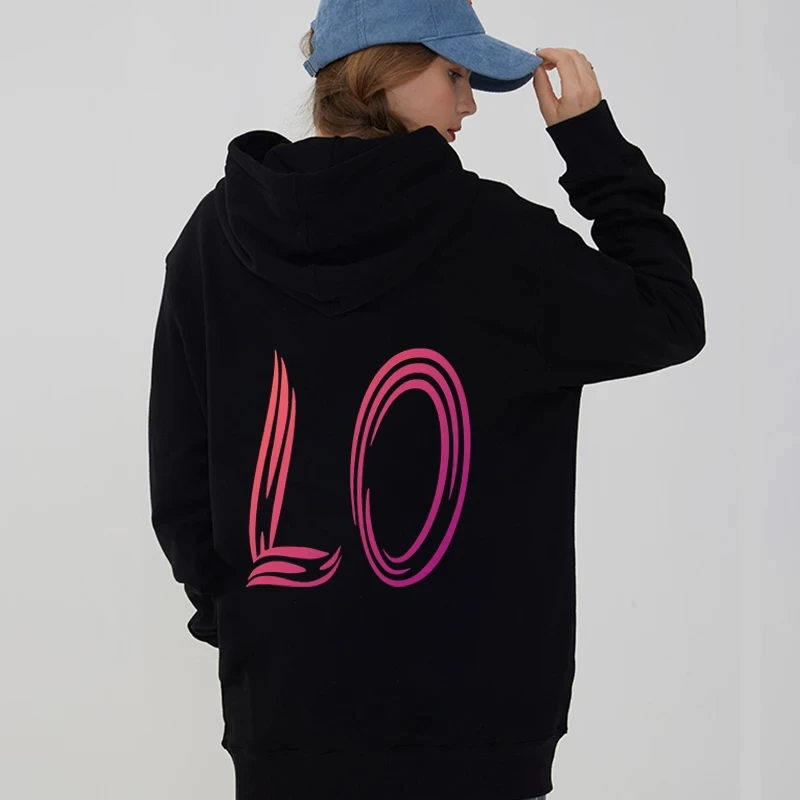 Lover Hoodies Sudaderas Print Love Heart Couple Sweatshirt Women Men Hooded Clothes Hoodies Women Couples Matching Clothing Set